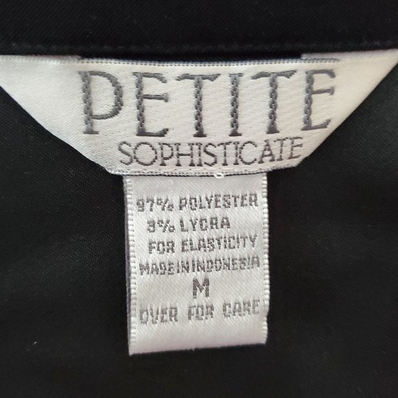 Petite Sophisticate Moleskin LS Button Front Blouse | Like New | MP | Black - Picture 10 of 11